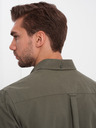 Ombre Clothing Khaki pánska košeľa Ombre Oblečenie
