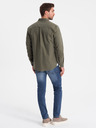 Ombre Clothing Khaki pánska košeľa Ombre Oblečenie