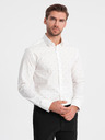 Ombre Clothing Biele pánske vzorované tričko by Ombre Clothing
