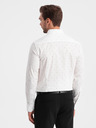 Ombre Clothing Biele pánske vzorované tričko by Ombre Clothing