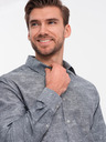 Ombre Clothing Šedá pánska vzorovaná košeľa Ombre Clothing