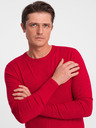 Ombre Clothing Červený pánsky sveter Ombre Clothing