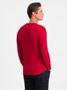 Ombre Clothing Červený pánsky sveter Ombre Clothing