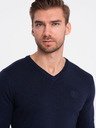 Ombre Clothing Tmavomodrý pánsky sveter Ombre Oblečenie