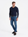 Ombre Clothing Tmavomodrý pánsky sveter Ombre Oblečenie