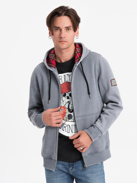 Ombre Clothing Šedá Pánska mikina Ombre Clothing