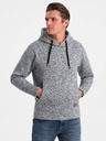 Ombre Clothing Šedá pánska žíhaná mikina Ombre Oblečenie