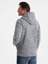 Ombre Clothing Šedá pánska žíhaná mikina Ombre Oblečenie