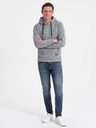 Ombre Clothing Šedá pánska žíhaná mikina Ombre Oblečenie