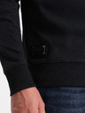 Ombre Clothing Čierna pánska mikina s golierom Ombre Oblečenie