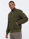 Ombre Clothing Khaki pánsky prešívaný bomber Ombre Oblečenie