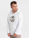 Ombre Clothing Biela pánska mikina s potlačou Ombre Clothing