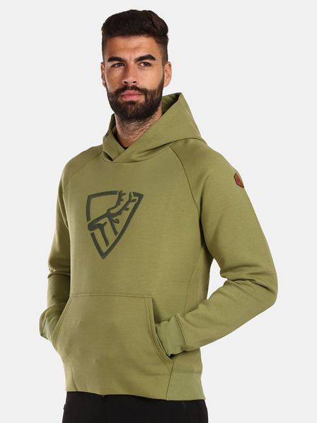 Kilpi Bavlnená pánska mikina v khaki farbe Kilpi FJELA-M