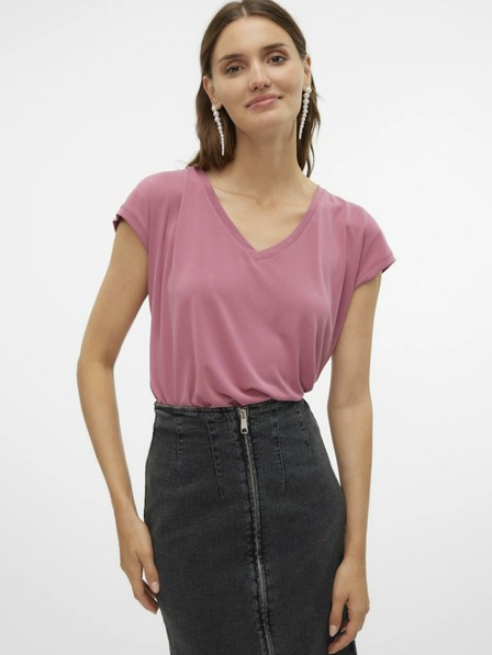 Vero Moda Ružové dámske tričko Vero Moda Filli