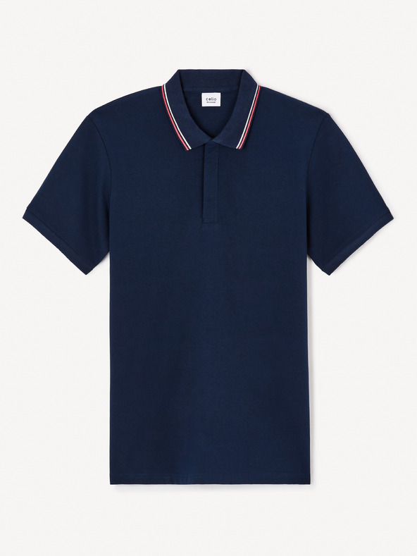 Celio Tmavomodrá pánska polokošeľa Celio Jevrait