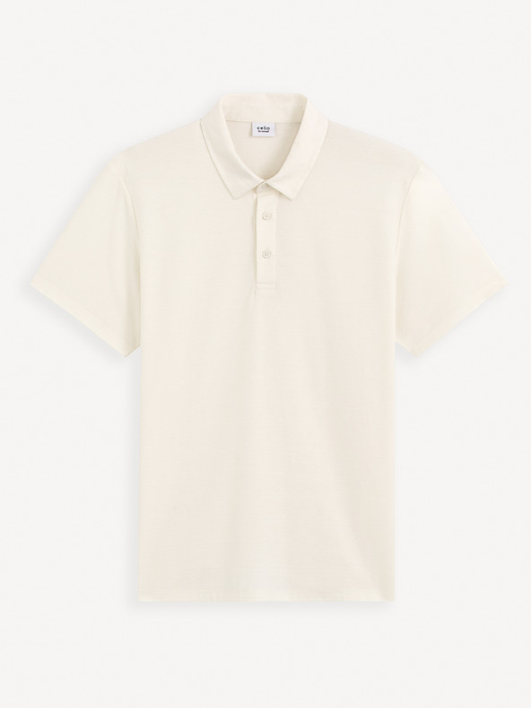 Celio Krémové pánske polo tričko Celio Gebruma