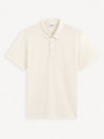 Celio Krémové pánske polo tričko Celio Gebruma