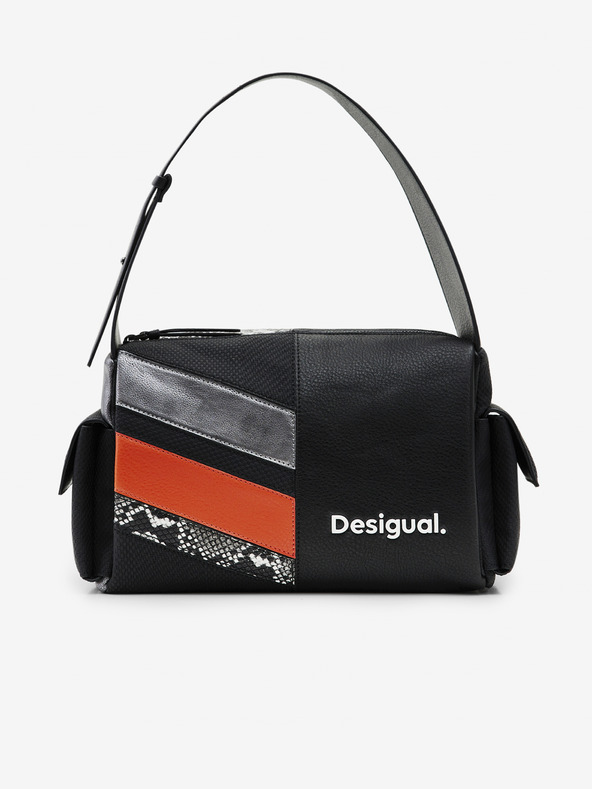Desigual Oranžovo-čierna dámska kabelka Desigual Polka Habana