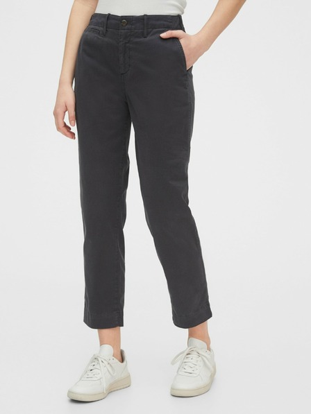 GAP Nohavice straight khaki high rise GAP