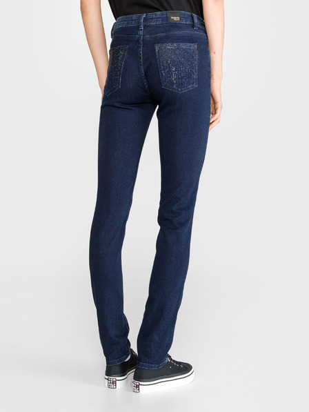 Trussardi Jeans Modré dámske džínsy rovného strihu Trussardi Jeans