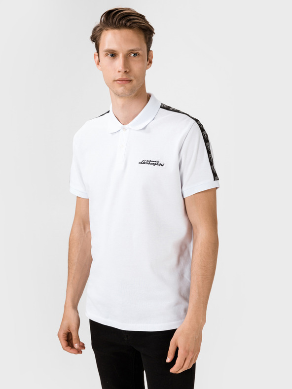 Lamborghini Biela pánska polokošeľa Lamborghini