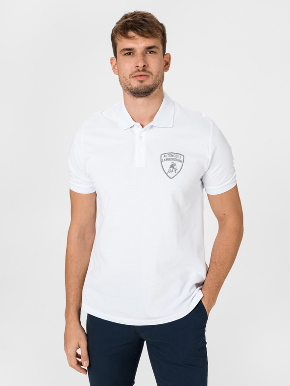 Lamborghini Biela pánska polokošeľa Lamborghini