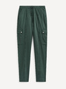 Celio Tmavozelené nohavice Celio Sonar