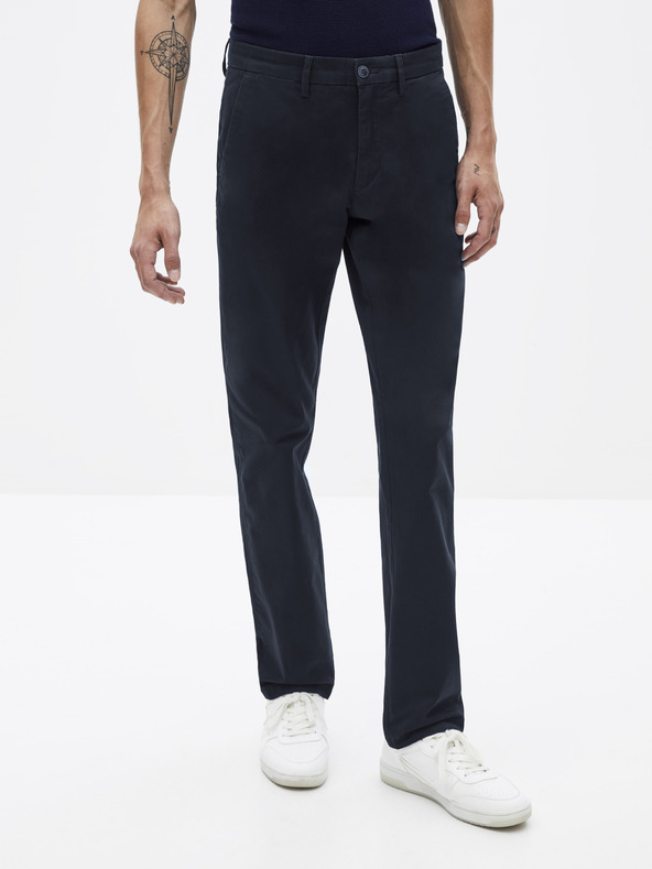 Celio Tmavomodré chino nohavice Celio Pobelt