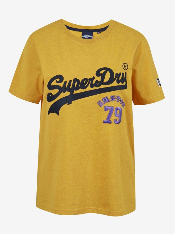 SuperDry Žlté dámske tričko s potlačou Superdry