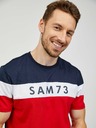 Sam 73 Modro-červené pánske tričko SAM 73 Kavix