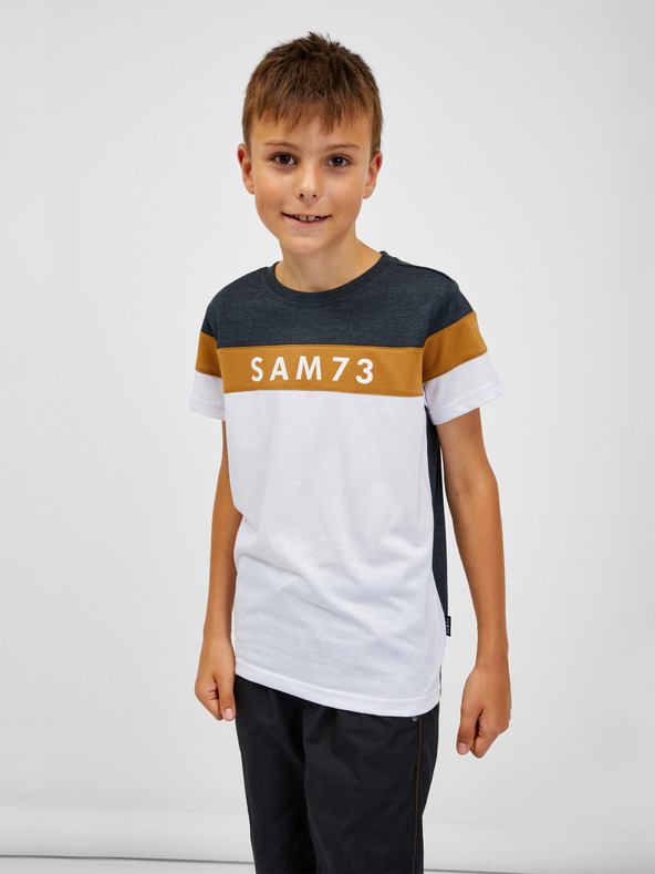 Sam 73 Modro-biele chlapčenské tričko SAM 73 Kallan