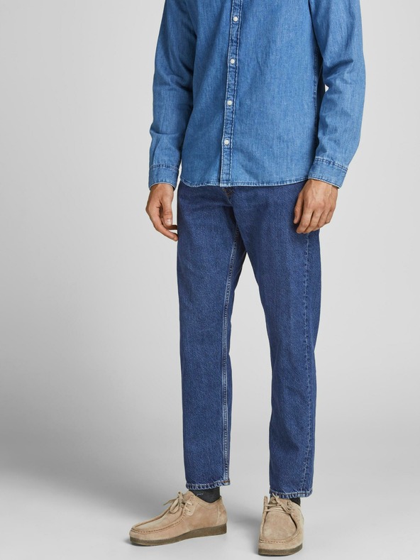Jack & Jones Modré rovné džínsy Jack & Jones Chris