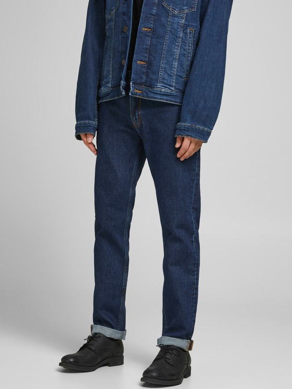 Jack & Jones Tmavomodré džínsy rovného strihu Jack & Jones Clark