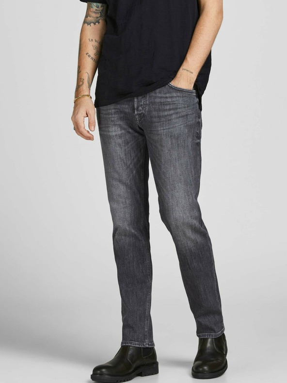 Jack & Jones Šedé pánske džínsy rovného strihu Jack & Jones Tim