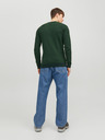 Jack & Jones Tmavozelený pánsky sveter Jack & Jones Atlas so vzorom