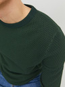 Jack & Jones Tmavozelený pánsky sveter Jack & Jones Atlas so vzorom