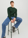Jack & Jones Tmavozelený pánsky sveter Jack & Jones Atlas so vzorom