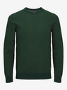 Jack & Jones Tmavozelený pánsky sveter Jack & Jones Atlas so vzorom