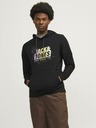 Jack & Jones Čierna pánska mikina s kapucňou Jack & Jones Map