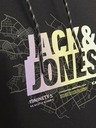 Jack & Jones Čierna pánska mikina s kapucňou Jack & Jones Map
