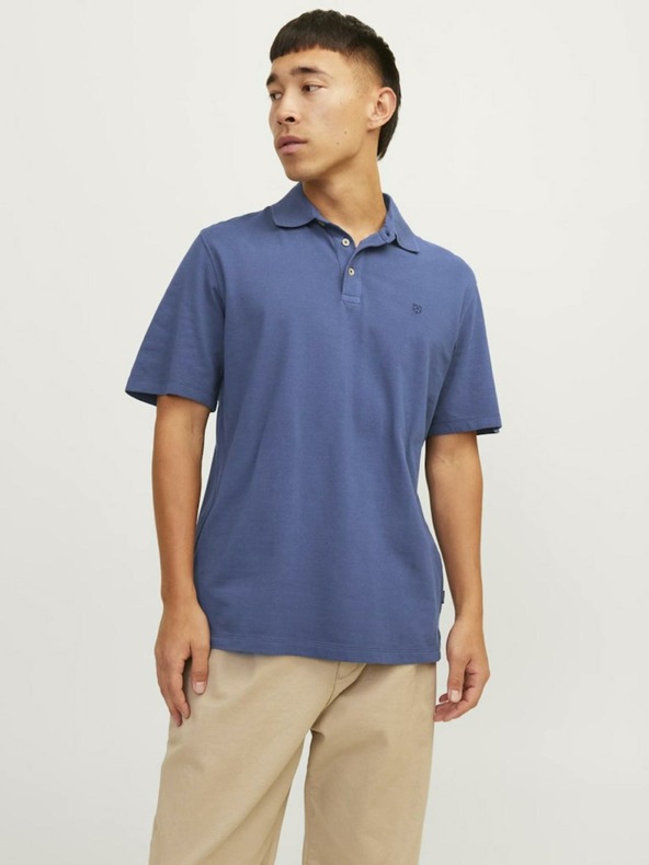 Jack & Jones Modrá pánska polokošeľa Jack & Jones William