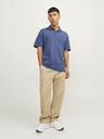 Jack & Jones Modrá pánska polokošeľa Jack & Jones William
