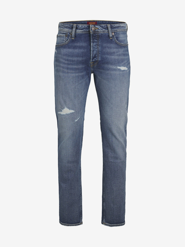 Jack & Jones Modré pánske džínsy rovného strihu Jack & Jones Mike