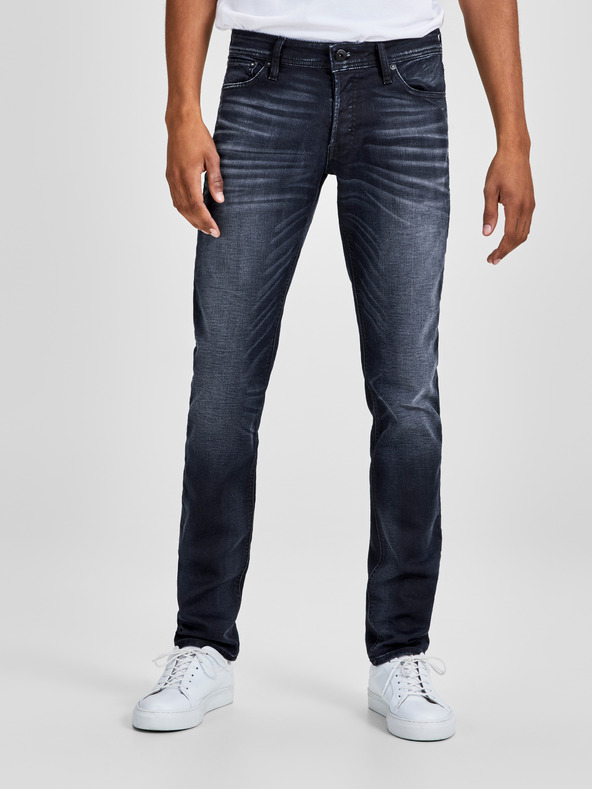 Jack & Jones Tmavomodré slim fit džínsy s vyšívaným efektom Jack & Jones Glenn