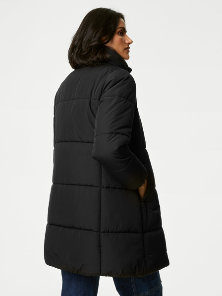 Marks & Spencer Dámsky čierny prešívaný kabát s technológiou Thermowarmth Marks & Spencer