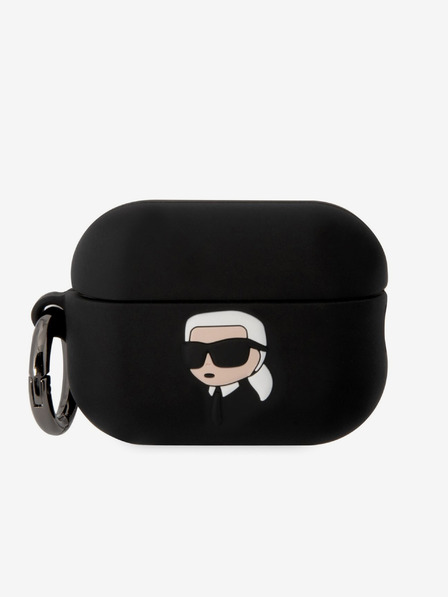 Karl Lagerfeld 3D Logo NFT Karl Head Silikónové puzdro pre Airpods Pro 2 čierne Karl Lagerfeld