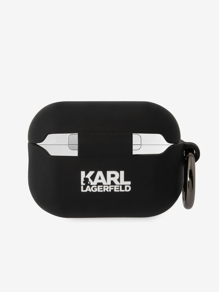 Karl Lagerfeld 3D Logo NFT Karl Head Silikónové puzdro pre Airpods Pro 2 čierne Karl Lagerfeld