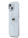 Karl Lagerfeld Karl Lagerfeld IML Karl Head Kovový rám MagSafe zadný kryt pre iPhone 15 priehľadný