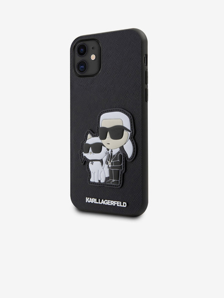 Karl Lagerfeld PU Saffiano Karl a Choupette NFT zadný kryt pre iPhone 11 čierny Karl Lagerfeld