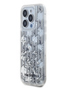 Karl Lagerfeld Liquid Glitter Monogram Gradient zadný kryt pre iPhone 15 Pro Max White Karl Lagerfeld